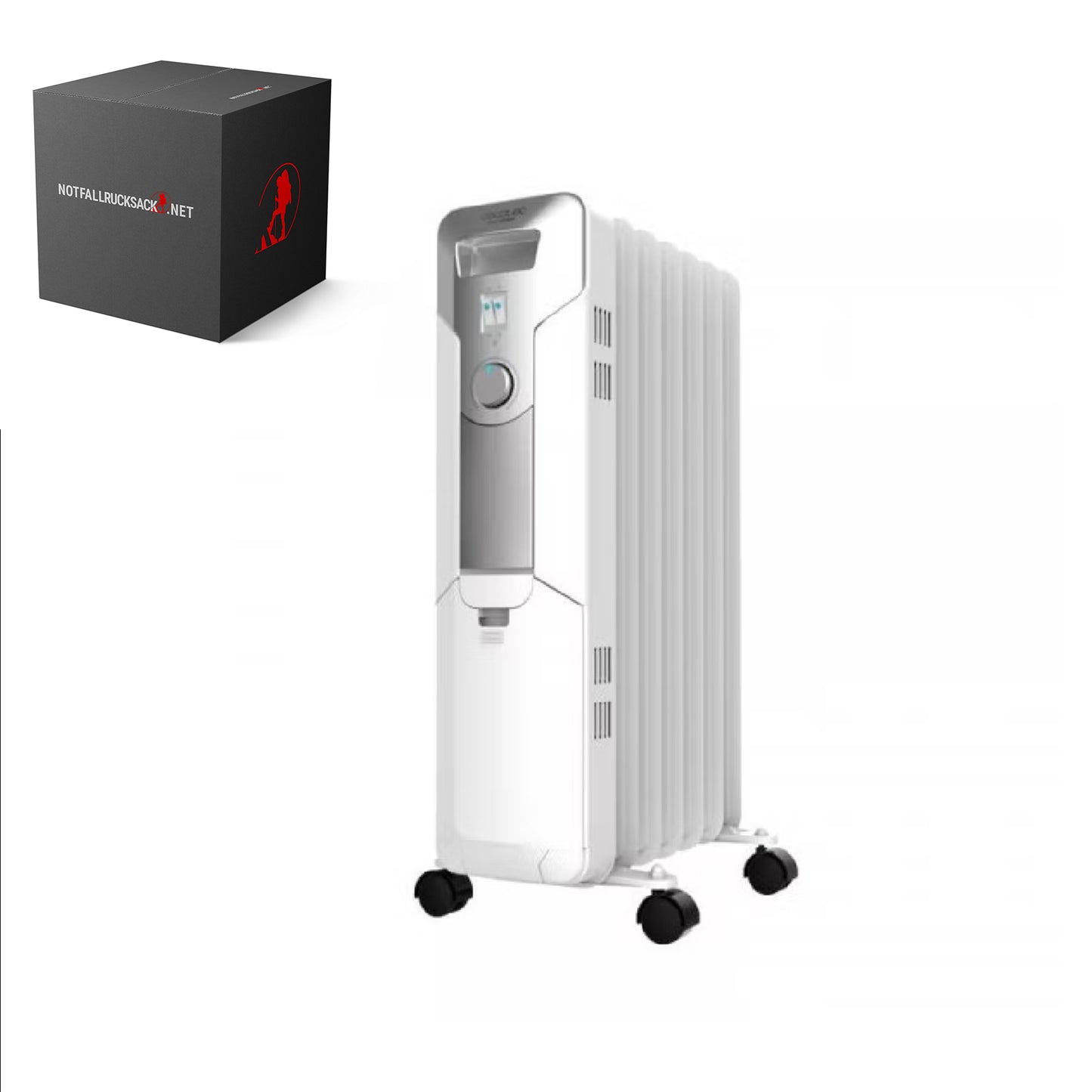 Radiatore olio - riscaldamento emergenza radiatore olio - potenza 1500W - 3 livelli di calore - riscaldamento emergenza radiatore bianco
