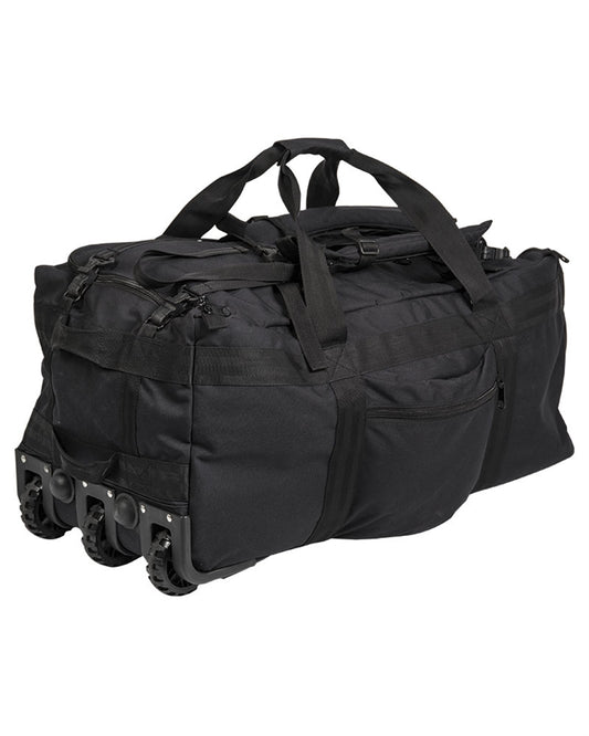 Combat duffel bag with wheels in black