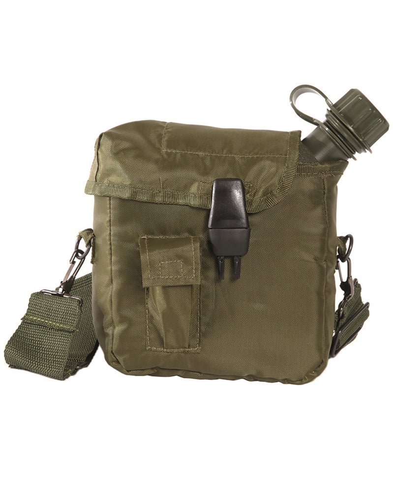 US canteen with strap and bag in olive