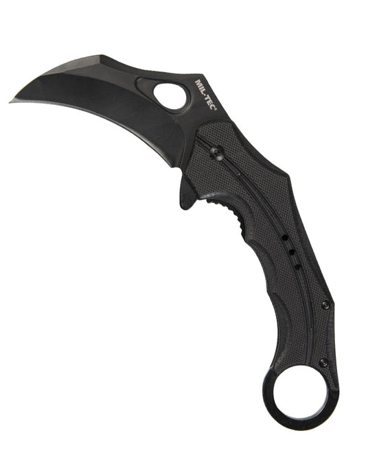 Coltello Karambit a una mano G10 con clip da cintura nera