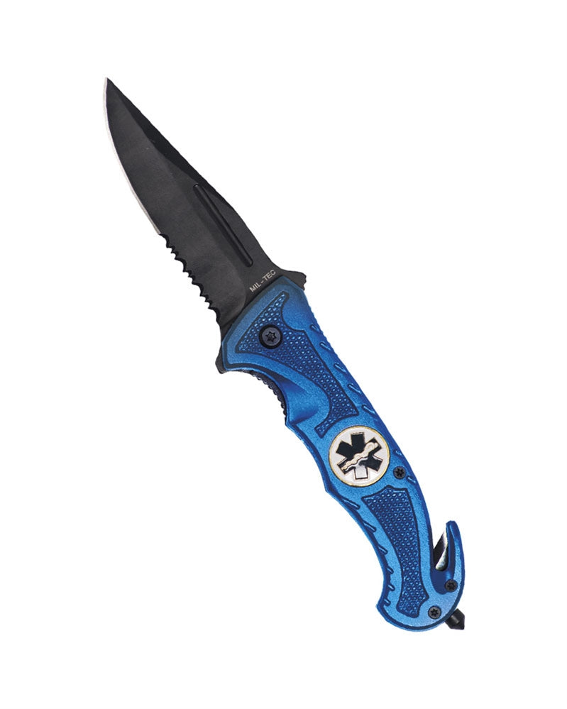 Coltello Rescue con taglia cinture di sicurezza e rompivetro Coltello per auto Rescueknife Blue