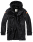 Parka bianco e nero con bandiera