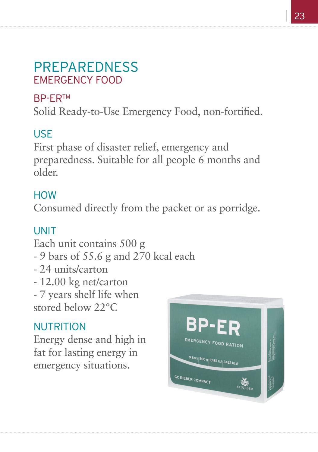 Razione di emergenza BP-ER 28 giorni circa 60000kcal - Cibo di emergenza compatto, durevole e leggero BP-ER