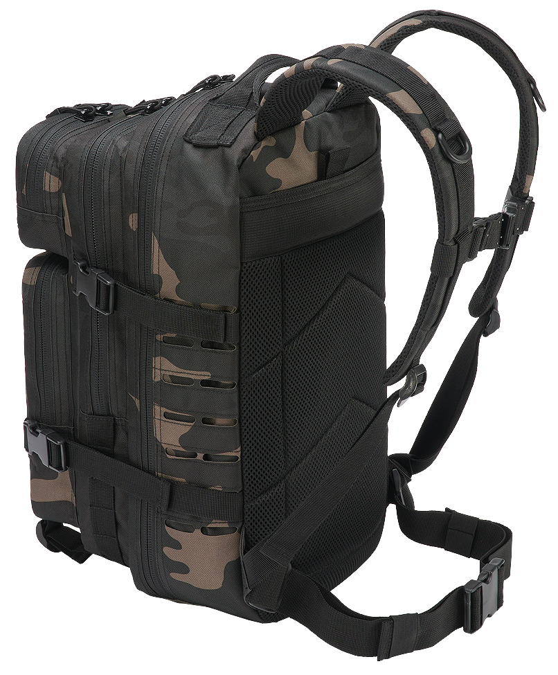 Zaino Molle US Combat Backpack Dark Camo Tactical Lasercut PATCH medio