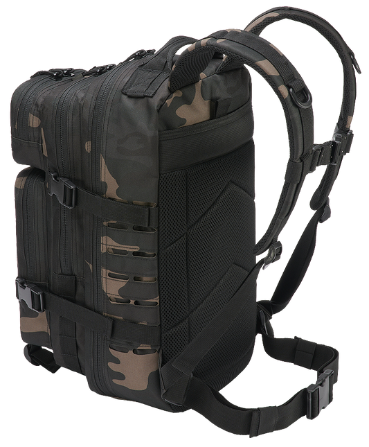 Zaino Molle US Combat Backpack Dark Camo Tactical Lasercut PATCH medio