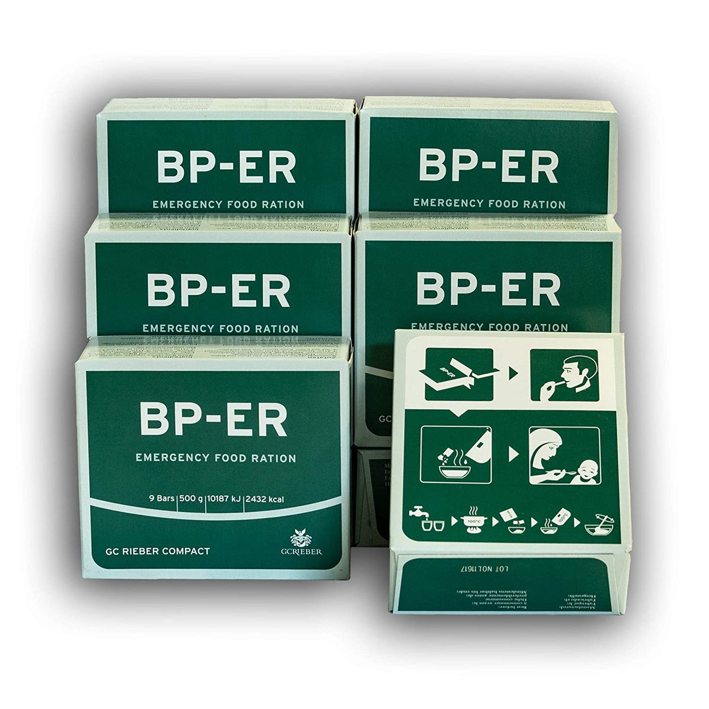 Razione di emergenza BP-ER 7 giorni circa 17500kcal - Cibo di emergenza compatto, durevole e leggero BP-ER