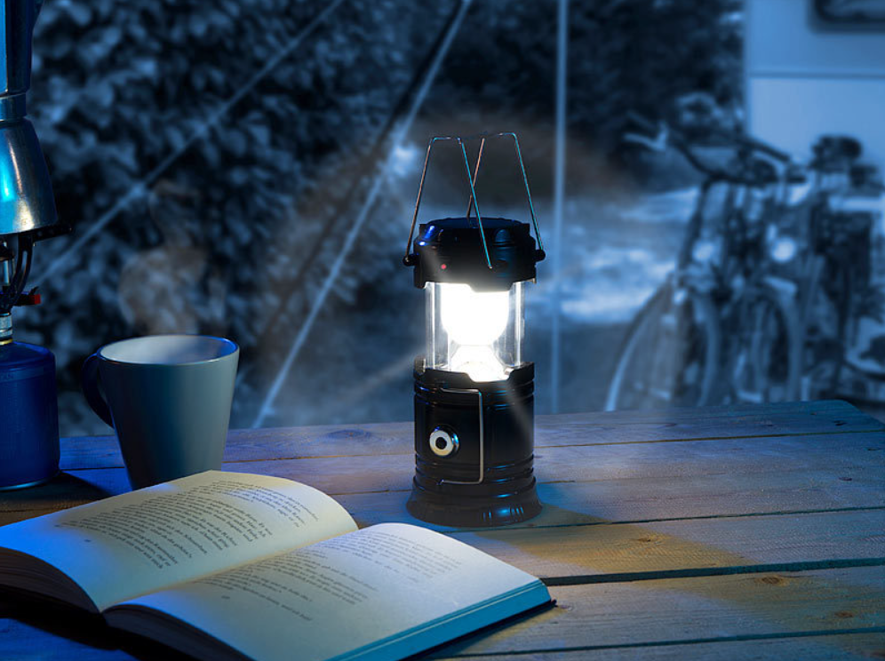 Luce 3 in 1 - luce di emergenza - lampada solare/LED - 80 lumen - lanterna da campeggio - fonte di alimentazione di emergenza - lampada con funzione power bank - alimentazione di emergenza - caricatore di emergenza
