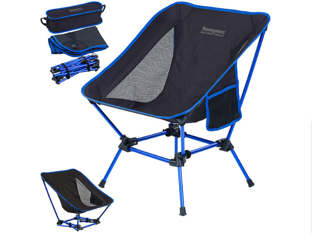 Sedia da campeggio - sedia pieghevole con 2 altezze di seduta - leggera, fino a 120 kg
