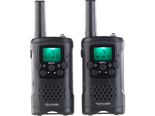 Walkie Talkie - set da 2 - radio - radio di emergenza con portata 10 km - dispositivo PMR con VOX - torcia a LED integrata - comunicazione di emergenza - dispositivo di comunicazione