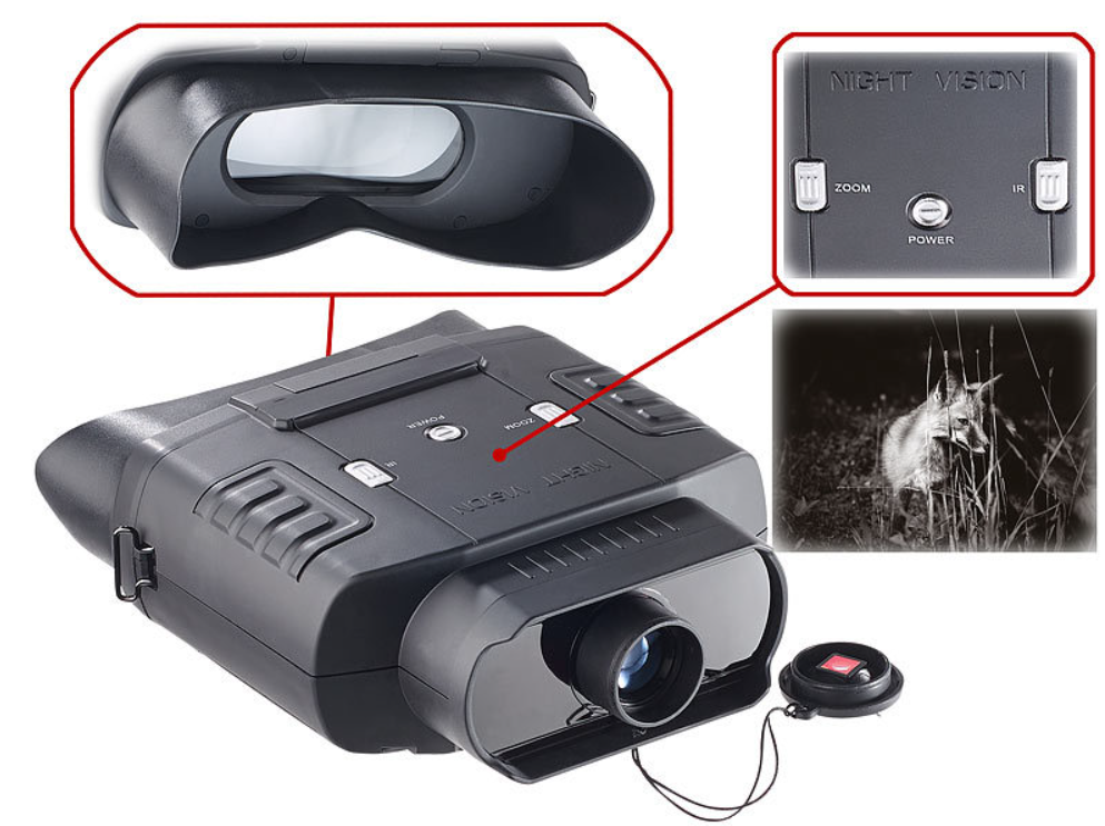 Infrared binoculars/digital night vision device - binocular - up to 300 m visibility - night binoculars - emergency binoculars - emergency night vision device - emergency equipment - emergency detection