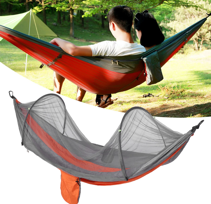 Hammock with mosquito net - tent, sleeping bag and swing