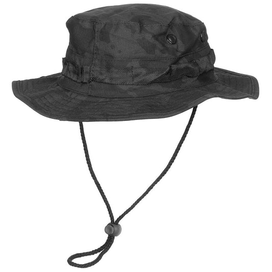 Tactical Boonie - Cappello Bush, sottogola nero mimetico